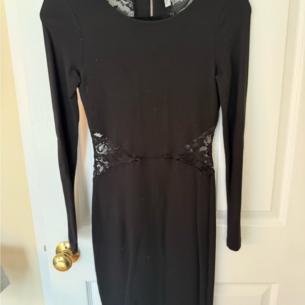 South Moon Under Abbeline Black Long-Sleeve Lace-Waist Bodycon Dress